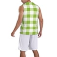 thumbnail image 2 of Sikiie White Green Plaid Basketball Jersey Reversible Men's Mesh Athletic Sports Shirts Training Practice S-4XL3X-Large, 2 of 6