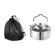thumbnail image 2 of Hervidor de agua para acampar, estufa, tetera de calentamiento rápido, 1,2 l, con bolsa de transporte, cafetera, tetera para acampar, mochileros y Mango negro, 2 of 8