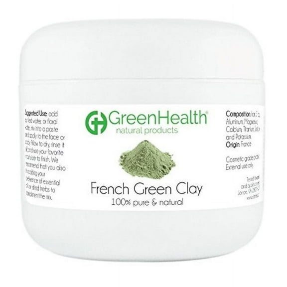 French Green Clay Powder, 3 oz - 100% Pure & Natural by GreenHealth