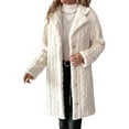 thumbnail image 2 of Winter Fashion Women'S Casual Loose Double-Sided Plush Lapel Long Coat Jacket Ivory White XL, 2 of 9