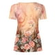 thumbnail image 4 of Blusas Umfun de manga corta para mujer, cuello en V, botones, informal, blusa plisada estampada, marrón, talla 4XL, 4 of 5