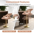 thumbnail image 5 of Resenkos Set of 2 Bar Chairs with Footrest and 2-Layer Electroplated Metal Base-Pink, Bar Height Stools, Bar Stools for Kitchen Island for Kitchen, Dining Room, 5 of 7