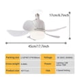 thumbnail image 4 of 1pc Socket Fan Ceiling Fan With Light And Remote, E27 Noiseless Ceiling Fans Dimmable Led Lights, Small Light Bulb/Ceiling Fan For Bedroom, Kitchen, L, 4 of 5