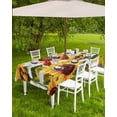 thumbnail image 4 of Hokiten Outdoor Tablecloths with Umbrella Hole & Zipper, Sunflower Bee Rectangle Tablecloth 60x120 Inch, Blue Striped Spring Farm Botanical Art Waterproof Table Cloth, Patio/Pool/Picnic Table Covers, 4 of 7
