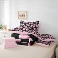 thumbnail image 6 of jejeloiu Kawaii Bowtie Ribbon 7-Piece Twin Bedding Sets,Cute Bow Bowknot Bedding Comforter Set,Pink Black Sheet Sets For Girls Teens,Luxury Bedroom Decor Reversible, 6 of 8