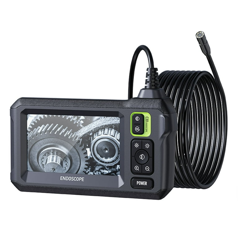 VEVOR Endoscope Camera With Light Dual Lens Industrial Borescope 4 3in Screen 1080p Inspection Camera 8 1 Lights 4x Zoom Ip67 Waterproof Snake Camera For Auto Plumbing 16 4ft Cable 32gb Card