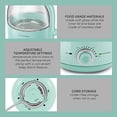thumbnail image 4 of Elite Gourmet EKT1220M Electric BPA-Free Glass Kettle, Temperature Dial, Keep Warm Function, Cordless 360° Base, Blue LED Interior, Auto Shut-Off Function – Quick Boil, Mint, 1.2L, 4 of 7