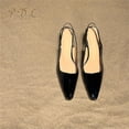 thumbnail image 4 of Zapatos de mujer de diseño, puntera puntiaguda, zapatos plateados de moda, sandalias de piel de oveja con tacón medio, zapatos de mujer cómodos y versátiles, 4 of 5