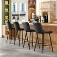 thumbnail image 7 of Farini 26" Counter Stools Set of 2, Modern Faux Leather Barstools, Counter Height Chairs for Kitchen Islands & Dining Rooms, Black, 7 of 7