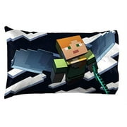 Minecraft Day & Night 7 piece Queen Bed Set with Sham, 100% Microfiber, Gaming Bedding