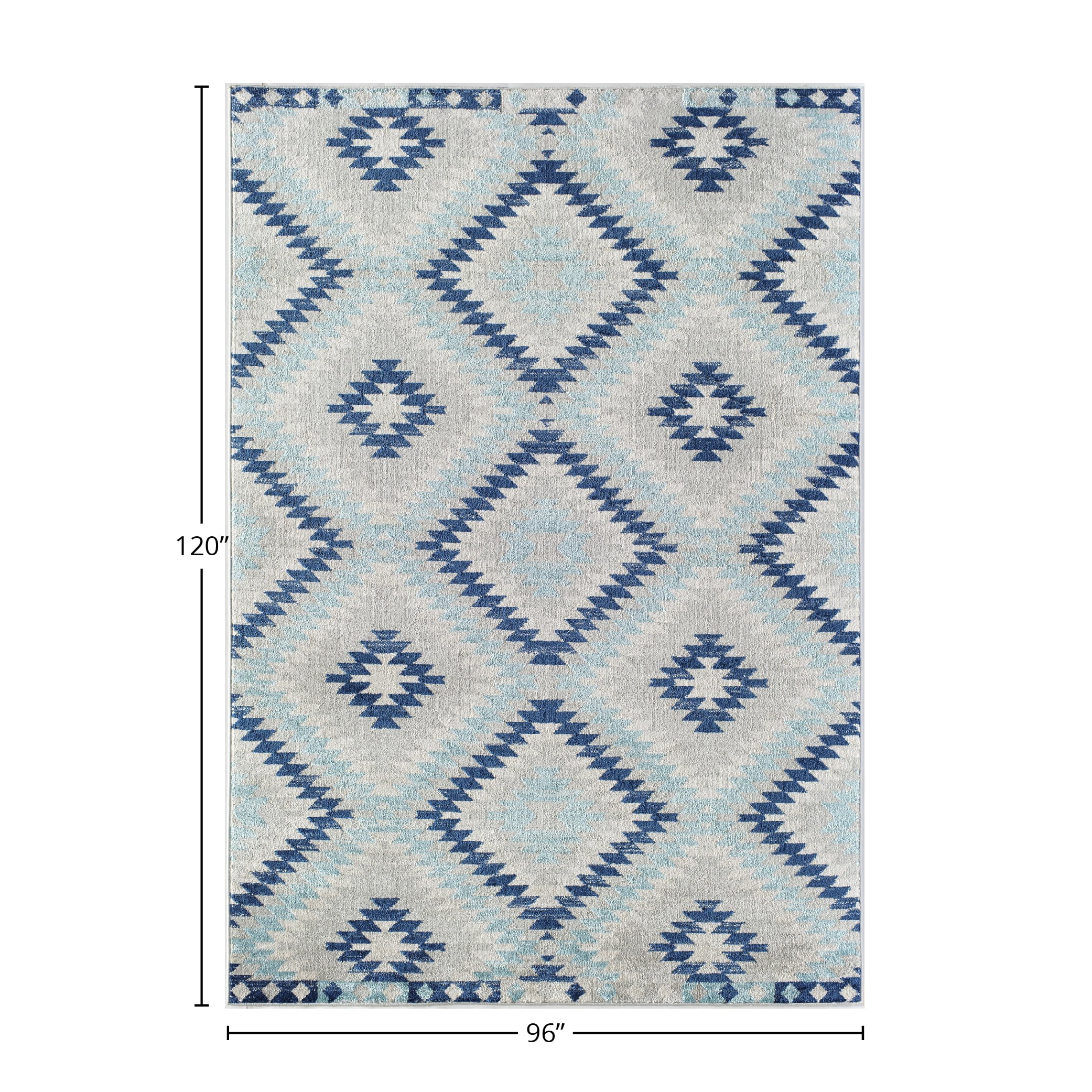 Soleil BR30I Ice Blue Tribal Moroccan blue Area Rug, 8'x10'