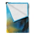 thumbnail image 2 of Sea Soft Flannel Fleece Throw Blanket, Idyllic Sunrise Scenery Calm Seascape with a Fishing Boat Tranquility, Cozy Plush for Indoor and Outdoor Use, 50" x 70", Azure Blue Orange, by Ambesonne, 2 of 5