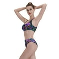 thumbnail image 3 of Kdxio Starry Night Iris Field for Womens High Waisted Bikini Top Sports Style Two Piece Bathing Suits, 3 of 5