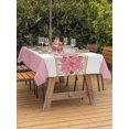 thumbnail image 2 of Outdoor Tablecloth with Umbrella Hole and Zipper, Pink Poinsettia Christmas Rectangle Table Cloth 60x84 Inch Waterproof Tablecloth, Xmas Botanical Winter Floral Picnic Table Cover for Patio Camping, 2 of 7
