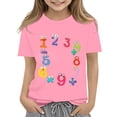 thumbnail image 2 of EnJoCho Kids Numbers Print T-Shirt Fun Colorful Summer Lightweight Comfy Soft Casual Pullover Top Blouse Tee Short Sleeve Shirts, 2 of 5
