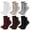 Beige, variant on Dagugfen 6 Pairs Ruffle Socks Solid Color Knit Absorbing Breathable Comfy Casual Crew Socks for Women
