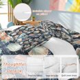 thumbnail image 4 of Summer Watercolor Queen Size Comforter Set, Ocean Seashell Blue Texture Bedding for All Seasons, 4 Pcs Bed Set, 1Quiltcover (90"x92") ,1Sheet(94"x116"), 2Pillowcases (30"x20"), 4 of 9