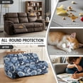thumbnail image 6 of COEQINE Cover for Recliner Chair Stretch Reclining Sofa Cover 8 Pieces Recliner Cover for 3 Cushion Reclining Sofa Stay in Place Furniture Protector, Blue Floral Moon, 6 of 8