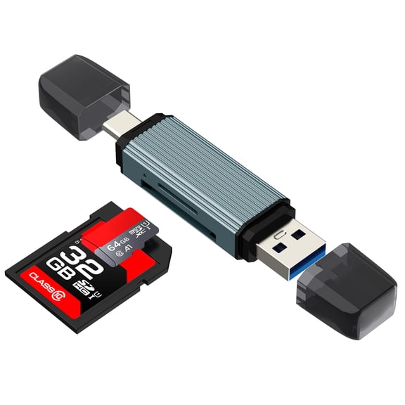 USB C USB to SD Card Reader Adapter for iPhone 16 15 Digital Camera Micro SD TF Photo Memory Flash Drive Stick External Storage Type C Laptop Macbook PC Android Converter Compatible for Samsung