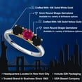 thumbnail image 2 of Gem Stone King 10K Two Tone Gold Red Created Ruby and Black Onyx Engagement Ring for Women | 1.55 Cttw | Round 5MM | Gemstone July Birthstone | Size 7, 2 of 6