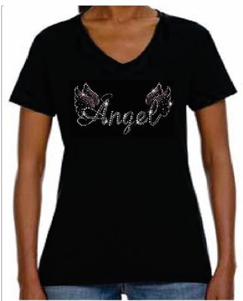 Ladies Womens Short Sleeve Halo Angel Wings Back Oversize Causal T Shirt Top 