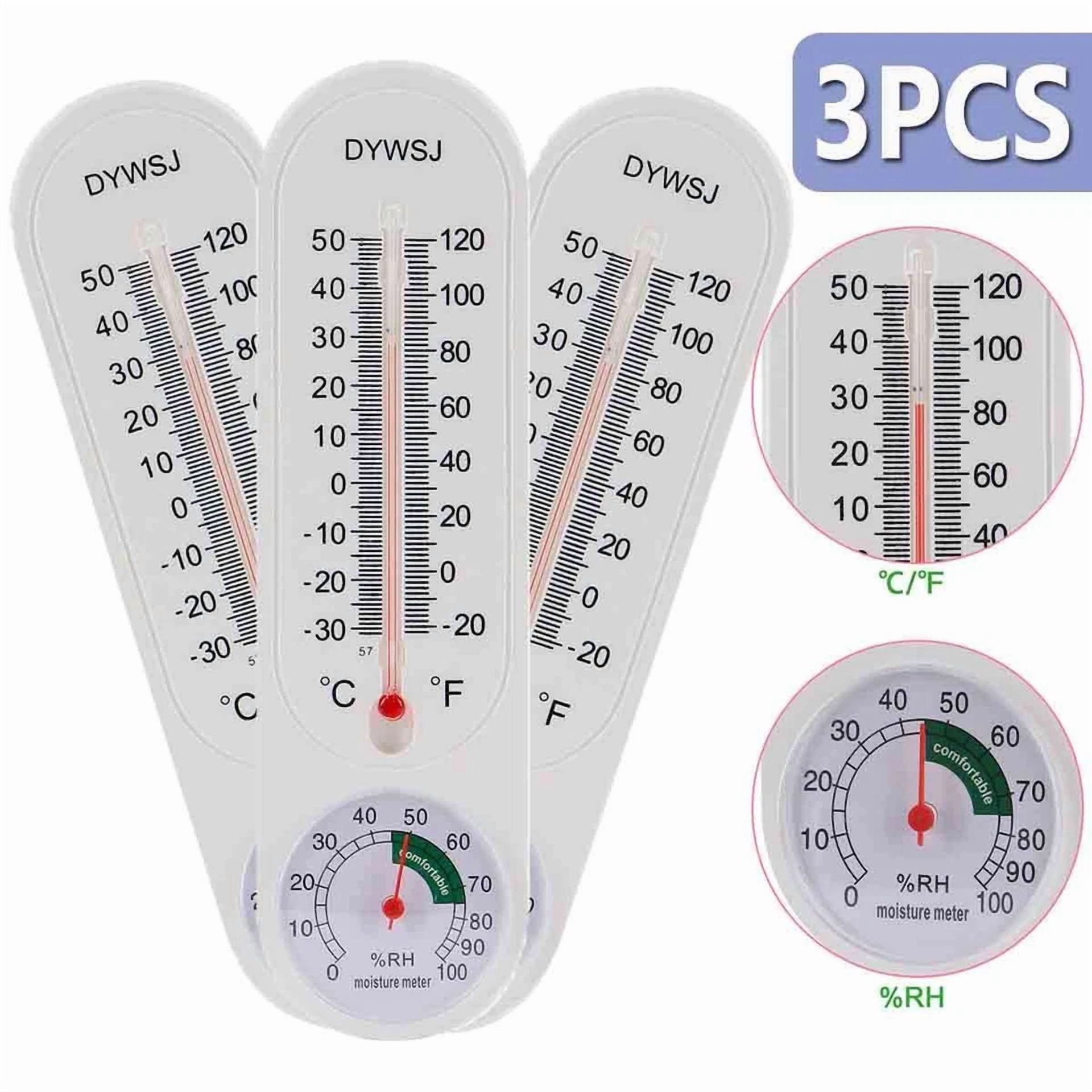 PURELY- 3Pcs Wall Thermometer Indoor Outdoor Mount Garden Greenhouse Home Humidity Meter