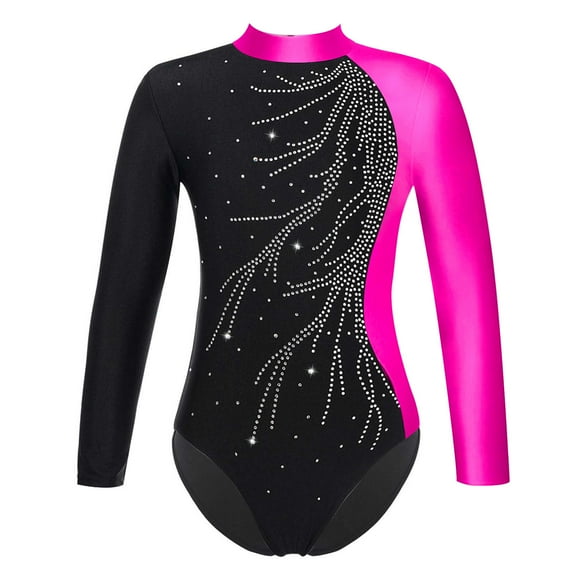 Alvivi Kids Girls Ballet Dance Gymnastics Leotards Long Sleeve Bodysuit Ice Skating Unitard