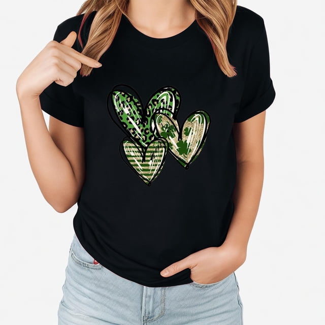 LSLJS T-shirt Imprimé pour la Saint-Patrick avec Col Rond et Manches Courtes, Cadeaux pour Femmes