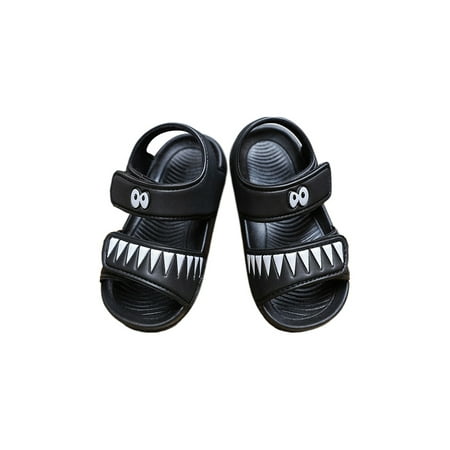 

Fangasis Toddler Kids Flat Sandals Slip On Sandal Summer Casual Shoes Children Water Shoe Sports Quick Dry Beach Black Shark 12C