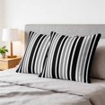 thumbnail image 6 of Pillow Covers 20x20 Set of 2, Black Grey Stripe Square Throw Pillow Covers for Couch/Sofa/Living Room, Farmhouse Minimalist Striped Decorative Soft Pillowcases for Couch Throw Pillows, 6 of 9