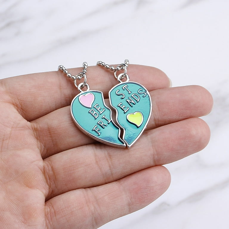 Matching Heart BFF Friendship Necklaces 2pcs | Jovivi