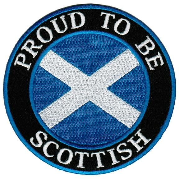 Proud To Be Scottish Iron-On Embroidered Biker Patch