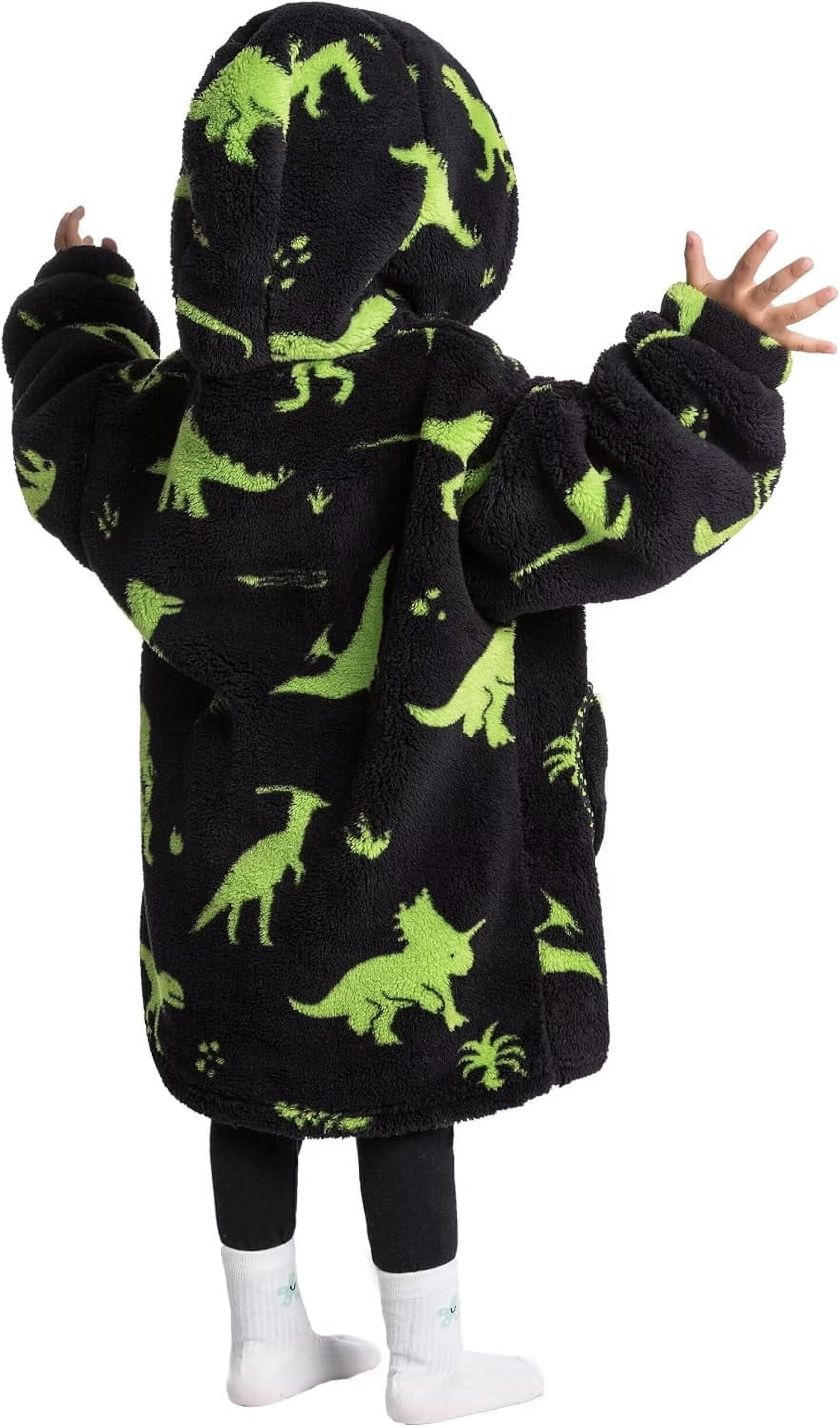 Wehilion 2-6YR Oversized Sweatshirt Hooded Blanket Sherpa Hoodie for Girls Boy Wearable Blanket Hoodie for Kids Toddlers