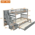 thumbnail image 4 of Harper & Bright Designs Pine Bunk Bed Storage, Twin-Over-Twin/Full, Gray, 4 of 7