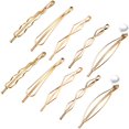 thumbnail image 1 of 10 Piezas Pinzas y Pasadores Geométricos de Metal para el Cabello para Mujeres y Niñas Peinados Minimalistas Accesorios Delicados para Bodas (Oro), 1 of 5