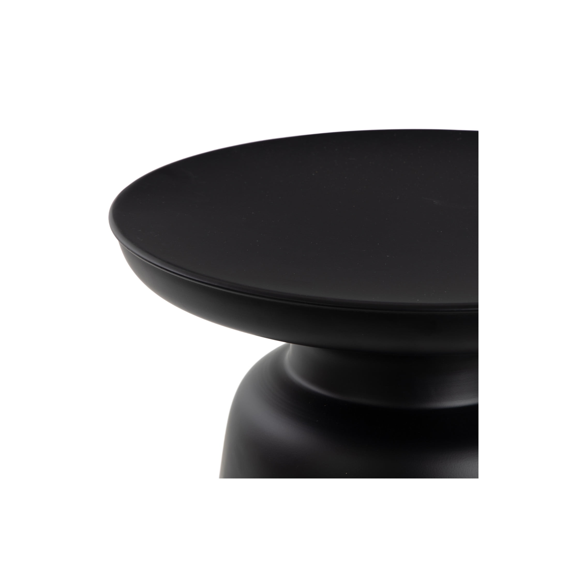DecMode 15" x 19" Black Metal Accent Table with Bell Shaped Base, 1-Piece