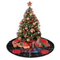 thumbnail image 4 of Falda para árbol de Navidad con puntadas, suave y divertida, decoración navideña de granja con cuello para árbol de Navidad de 48", 4 of 4