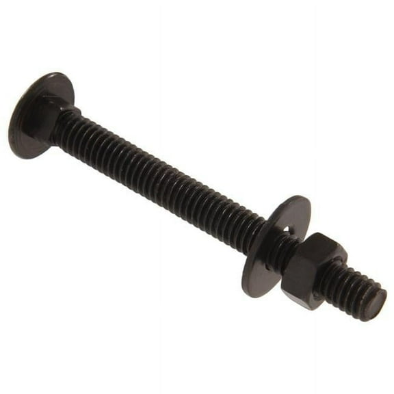 Hillman Group 852517 Carded - Gate Fastener Carriage Bolts, Black - 0.312 x 3 in.