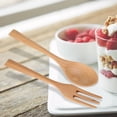 thumbnail image 3 of Vajilla De Postre Cuchara De Madera Tenedor, Tenedor De Madera, 2 Piezas / Juego Para Viajar Juego De Cubiertos De Camping Juego De Cubiertos Cergrey Spoon Fork Utensil, 3 of 8