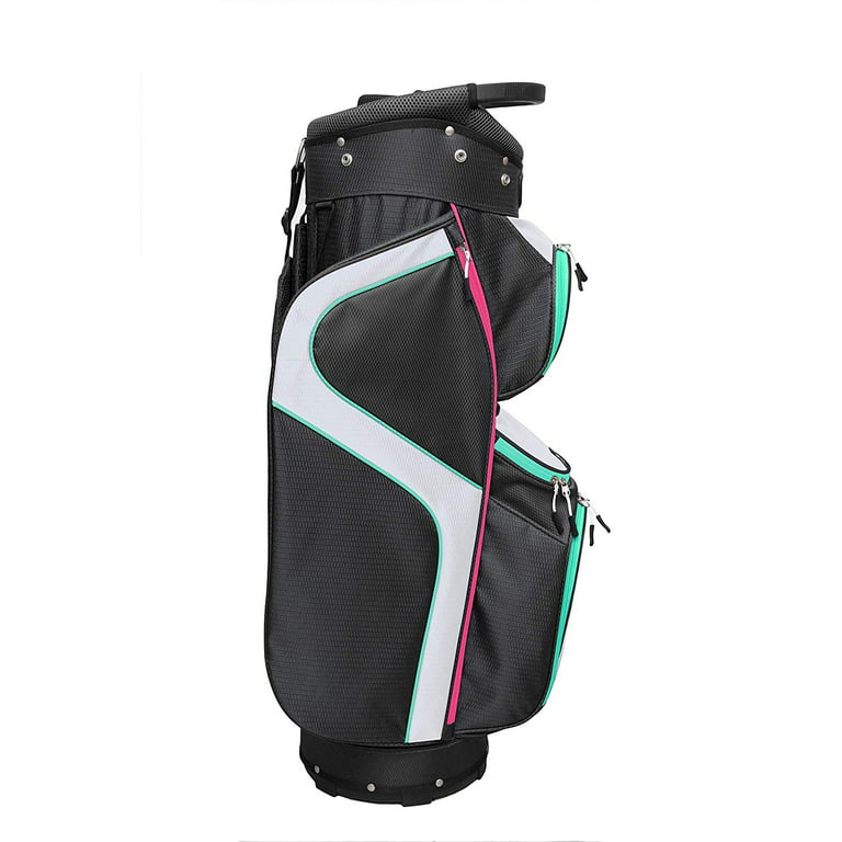 Majek Ladies Black Teal Golf Bag 9 inch 14-way Friendly Separator Top