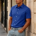 thumbnail image 6 of Men's Button Down Shirt Short Sleeve Loose Dress Shirt Casual Beach Summer Daily Shirt XL, 6 of 6