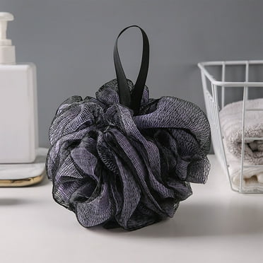 Foqnuq Two-Tone Bath Sponge, Soft Fluffy Mesh Bath Ball, Hanging Shower Loofah – Durable & Easy to Use