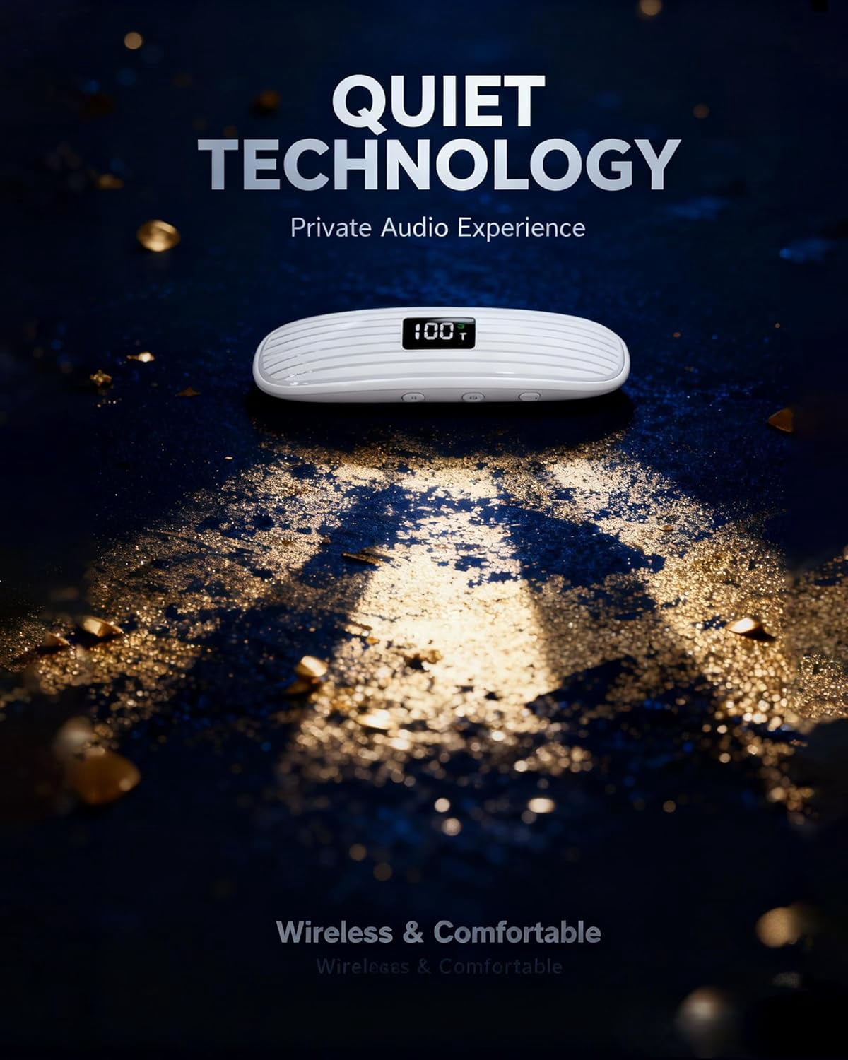 Pillow Speaker, Under Pillow Sleep Speaker, Bone Conduction Wireless Bluetooth 5.3 Mini Pillow Speaker with LED Display,TF Card,Auto-Off, Private Design for Side & Light Sleepers Bedside Listening