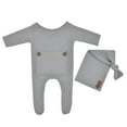 thumbnail image 1 of EDFBUYKRS Baby Photography Prop Footed Romper Button Overalls Hat Set, 1 of 4