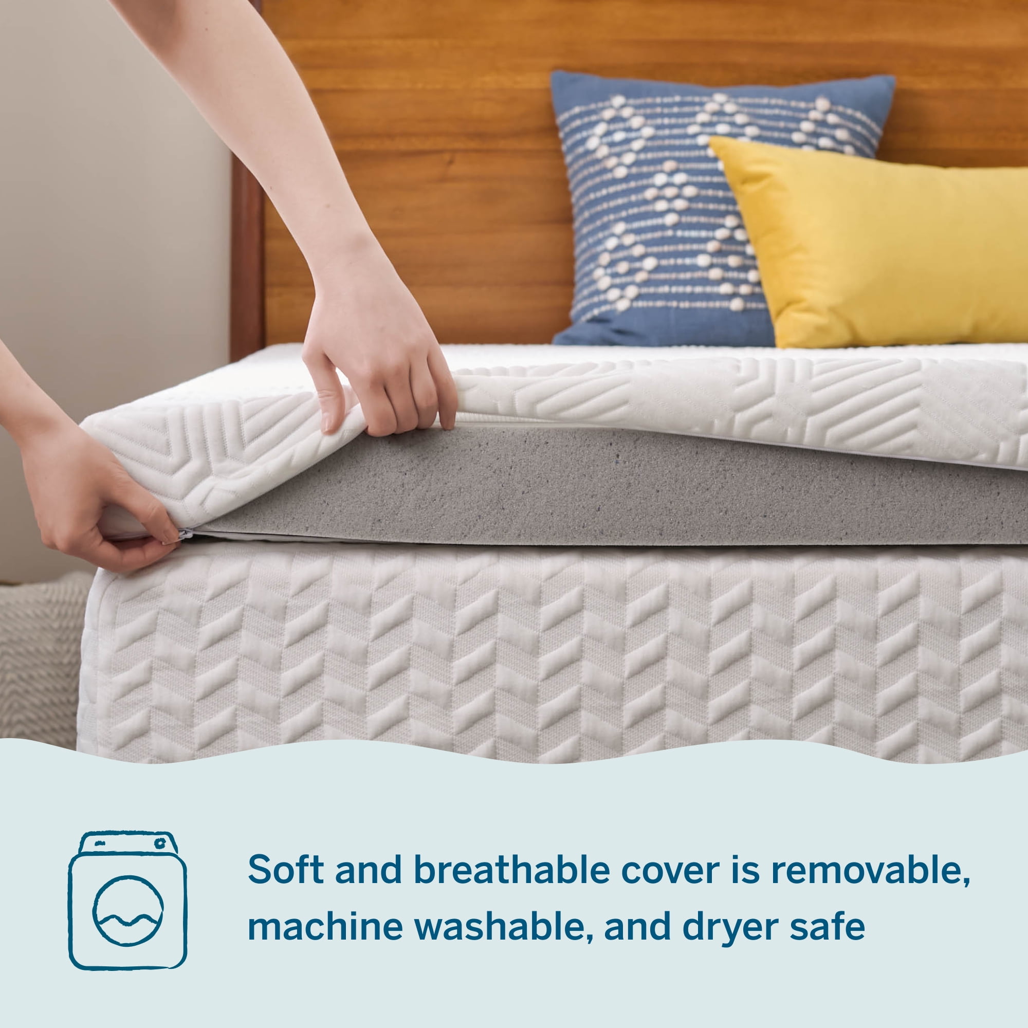 Lucid Charcoal and Gel Covered Memory Foam Mattress Topper, 3 inch, King