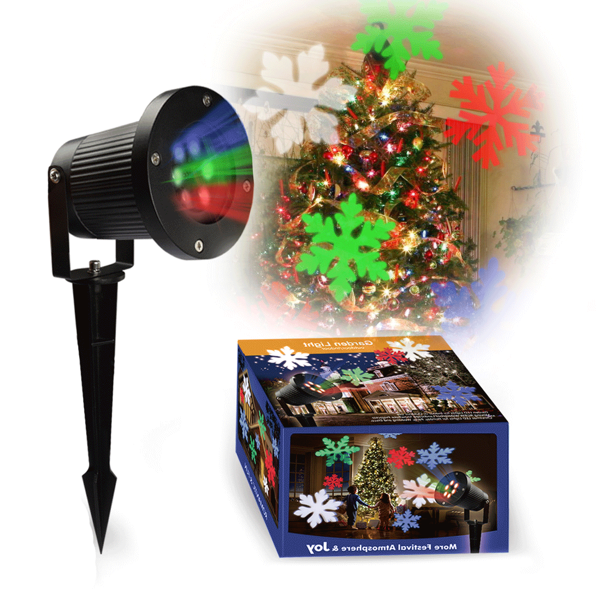christmas light projector white
