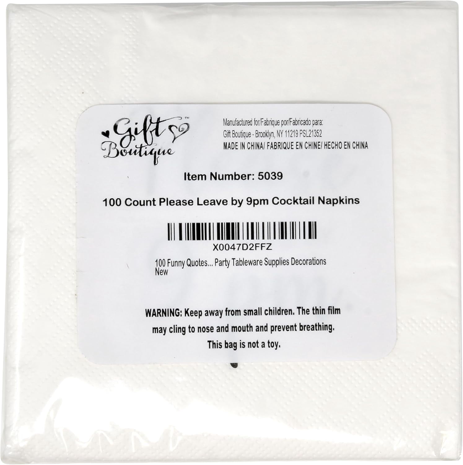 Gift Boutique - Funny Quotes Disposable Paper Napkins
