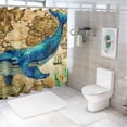 thumbnail image 7 of Orinice Whale Ship Map Bathroom Decor Set with Hooks, Colorful Luxurious Graphic Print Polyester Fabric Shower Curtain for Home Bathroom Decoration 36x72, 7 of 7