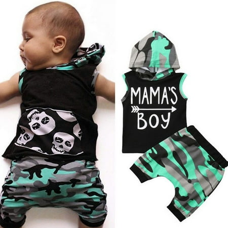 

Newborn Baby Boy Casual Hoodie Hooded Tops Vest T Shirt Shorts Pants Clothes Set Sweatshirt Set