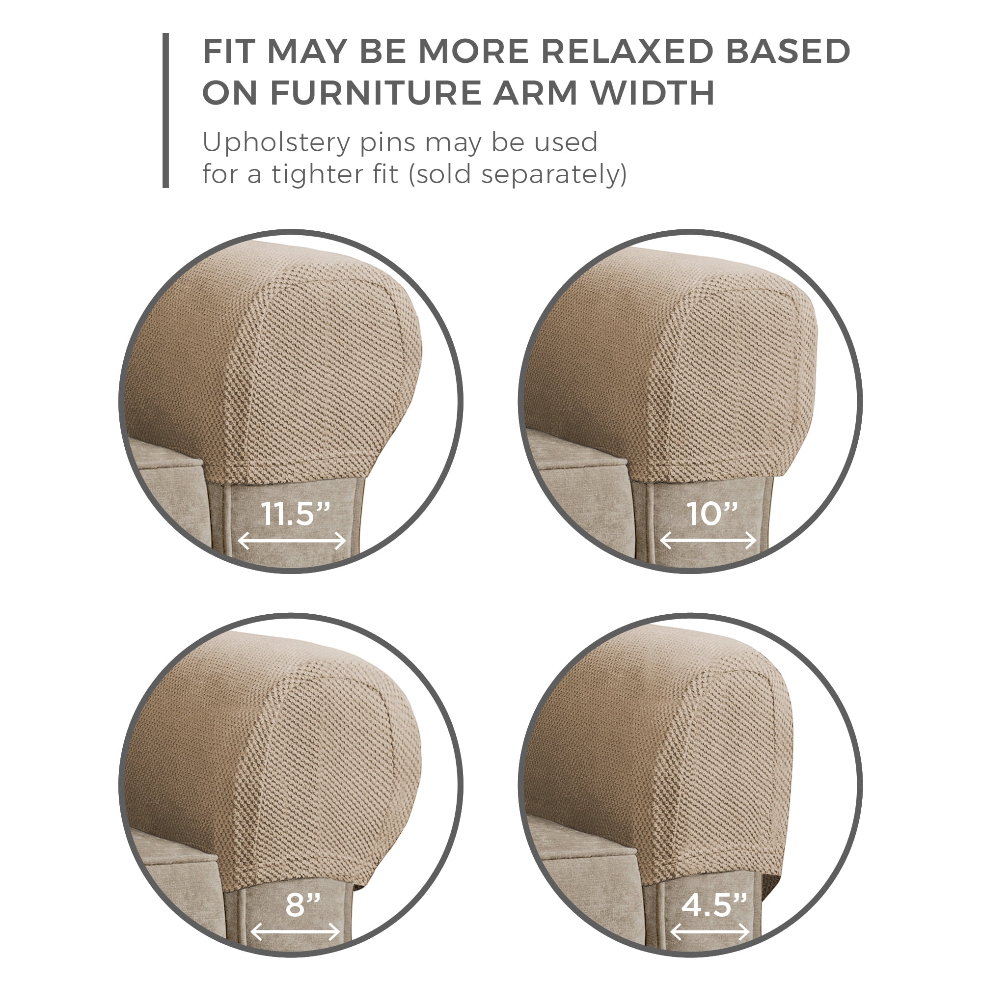 Mainstays Pixel 2-Piece Stretch Armrest Slipcover, Sand